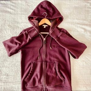 Burberry Full Zip Sweater Size S. Burgundy